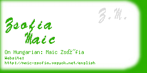 zsofia maic business card